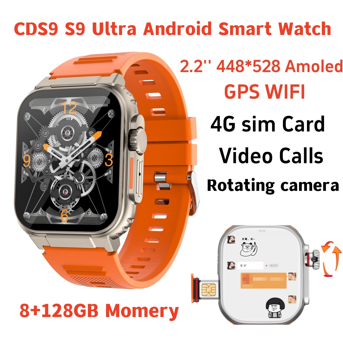 Heart Rate Gps Watch - Smartwatch S10 Originale con Rete 4G/5G,