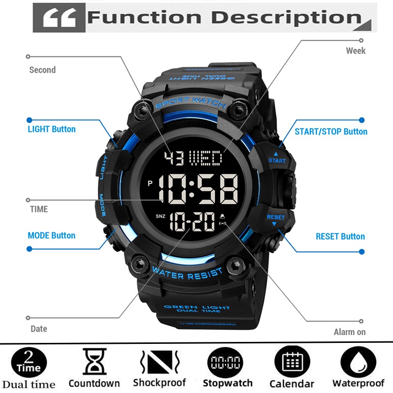 Skmei Orologi sportivi di moda - Tide Watch Surf recensione e prezzo