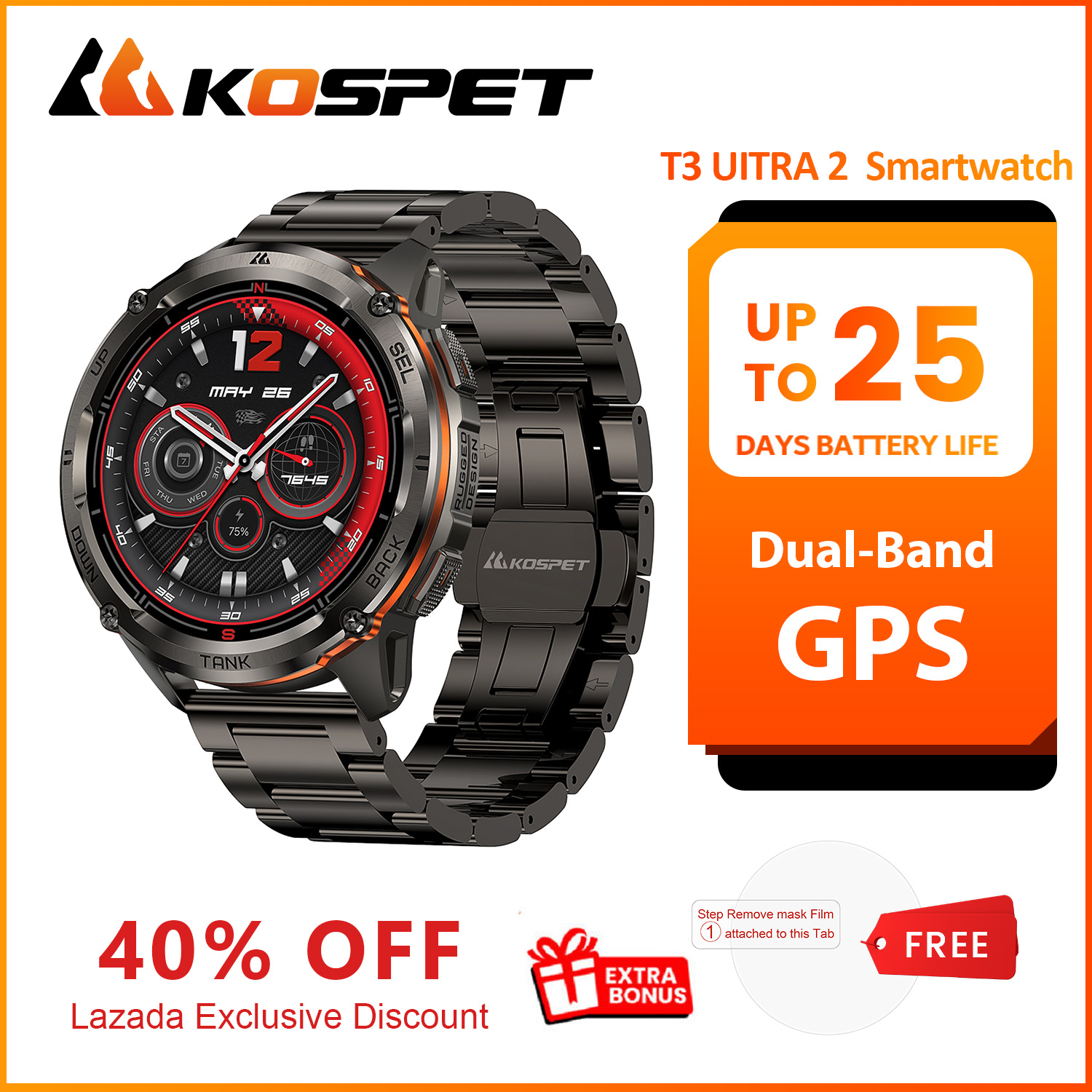 Nuovo KOSPET TANK T3 Ultra2 Ed - Smartwatch Premium Watches For Men recensione e prezzo