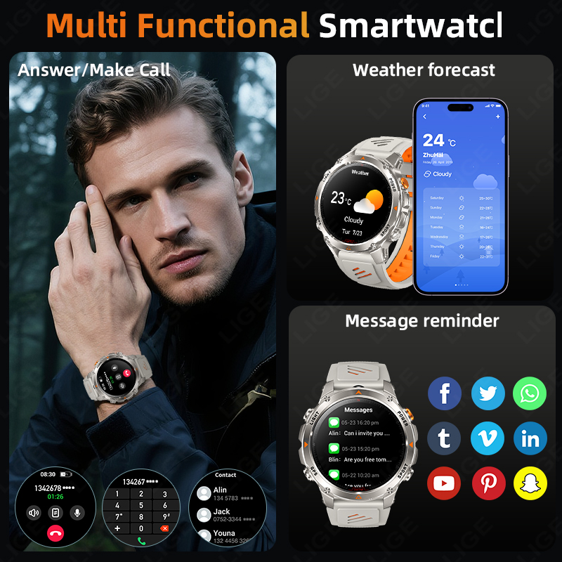 LIGE Robusto GPS Track Astuto  - Smartwatch Watches With Bluetooth recensione e prezzo