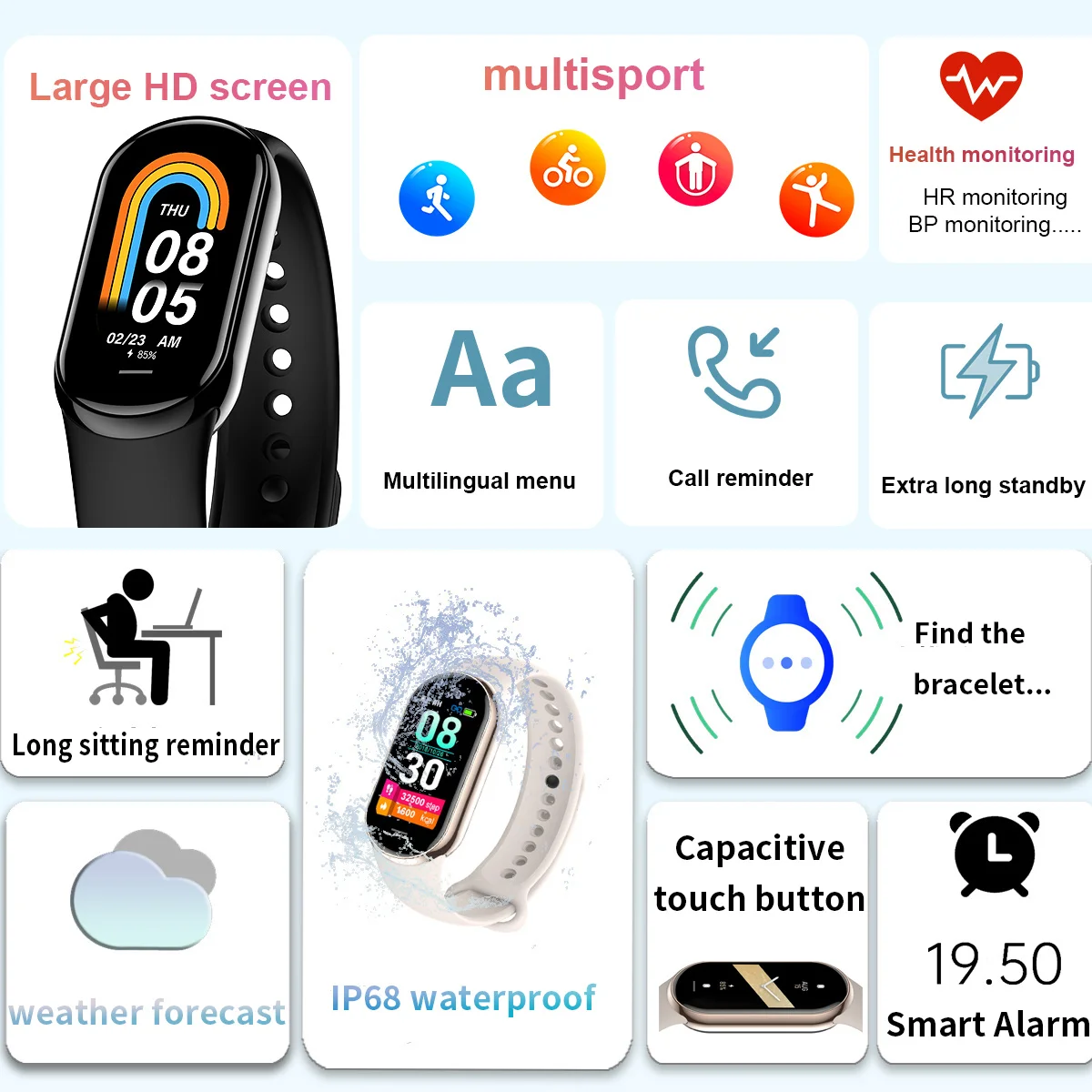 Nuovo originale piccolo M8 Ban - Smartwatch New Watches 2025 recensione e prezzo