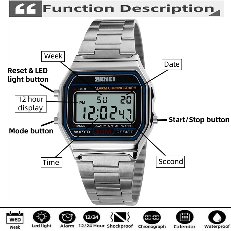 Skmei Bracciale digitale unise - Tide Watch Surf recensione e prezzo